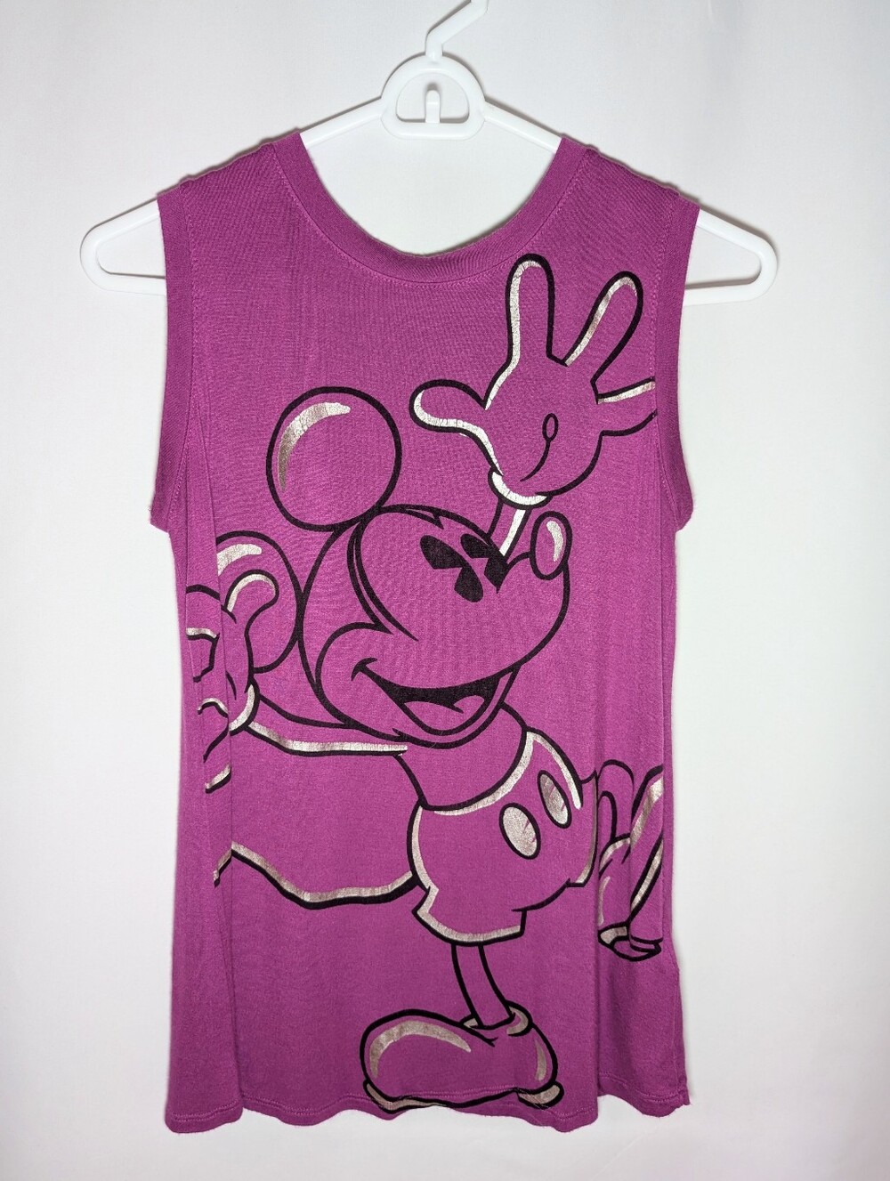 Disney Parks Split Back Purple Graphic Mickey Mouse Sleeveless Tank - Picture 1 of 11